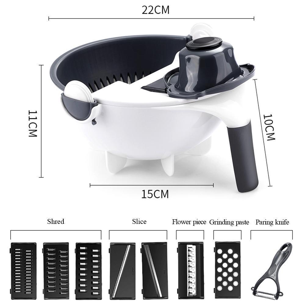 9-in-1 Vegetable Slicer with Drain Basket