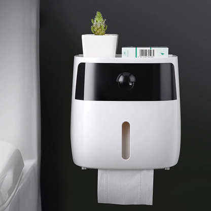 Wall-Mount Toilet Paper Holder with Storage
