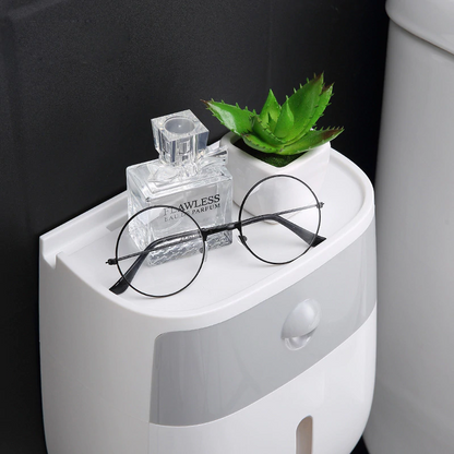Wall-Mount Toilet Paper Holder with Storage