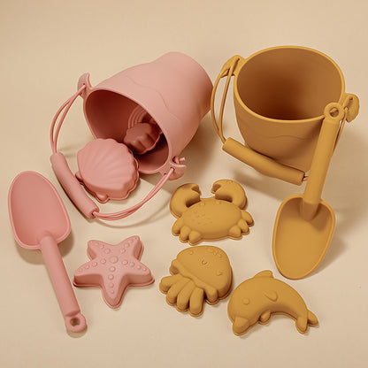 Children Toys Silicone Beach Toy Set with Bucket