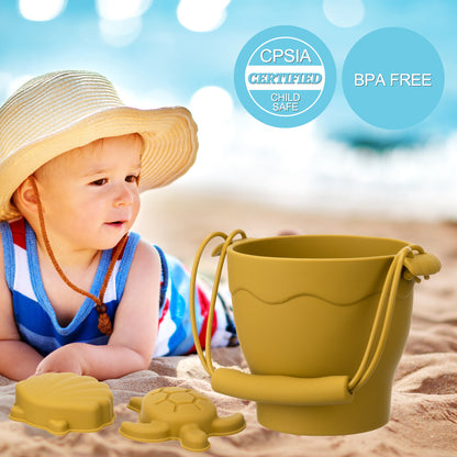Children Toys Silicone Beach Toy Set with Bucket