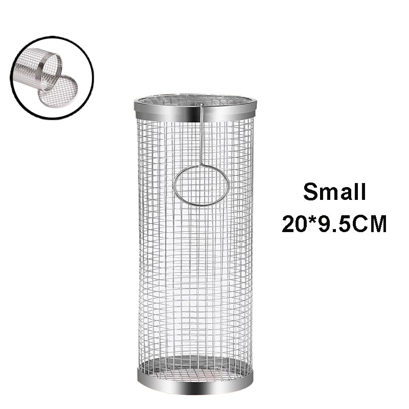 Basket Stainless Steel Rolling Grilling Basket Wire Mesh