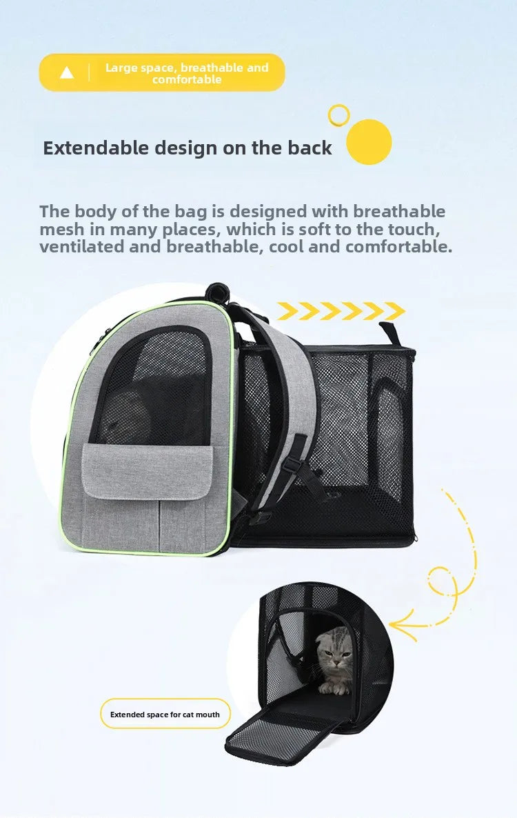 Cat/Dog Carrier Backpack Expandable Large Portable Breathable Rucksack