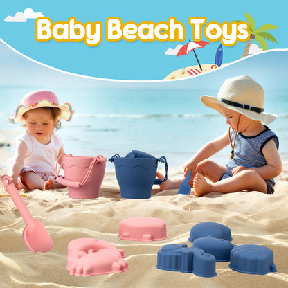 Children Toys Silicone Beach Toy Set with Bucket