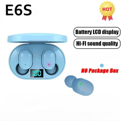 E6S Wireless Bluetooth Earbuds – TWS Noise Cancelling Earphones with Mic & Charging Case