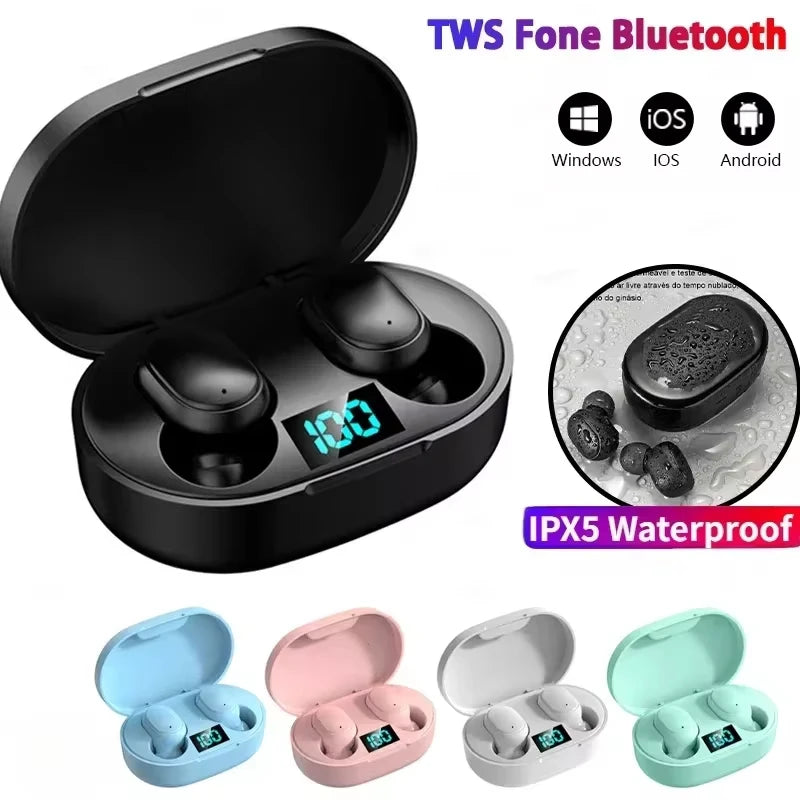 E6S Wireless Bluetooth Earbuds – TWS Noise Cancelling Earphones with Mic & Charging Case