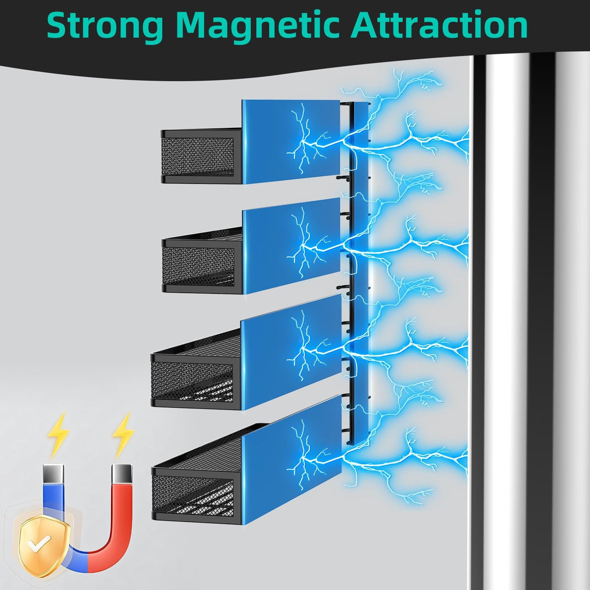 Metal Magnetic Spice Rack for Refrigerator