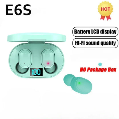 E6S Wireless Bluetooth Earbuds – TWS Noise Cancelling Earphones with Mic & Charging Case