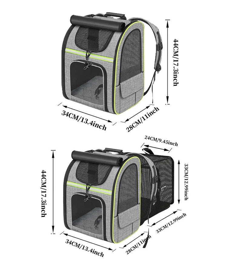 Cat/Dog Carrier Backpack Expandable Large Portable Breathable Rucksack