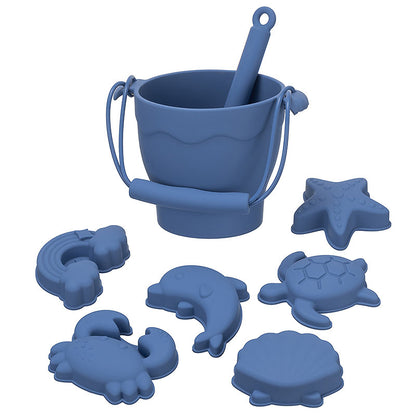Children Toys Silicone Beach Toy Set with Bucket