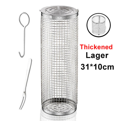 Basket Stainless Steel Rolling Grilling Basket Wire Mesh
