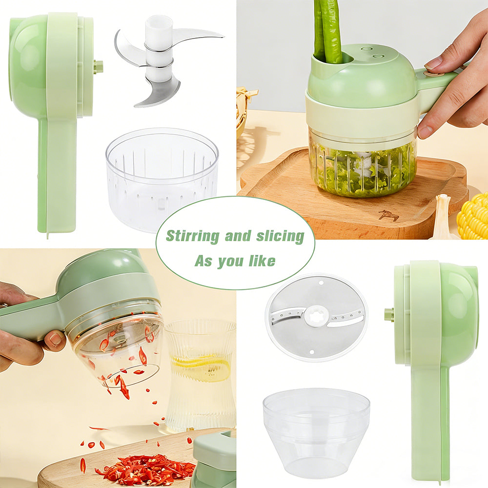 Multi-Functional Portable Wireless Vegetable Processor Electric 4-in-1