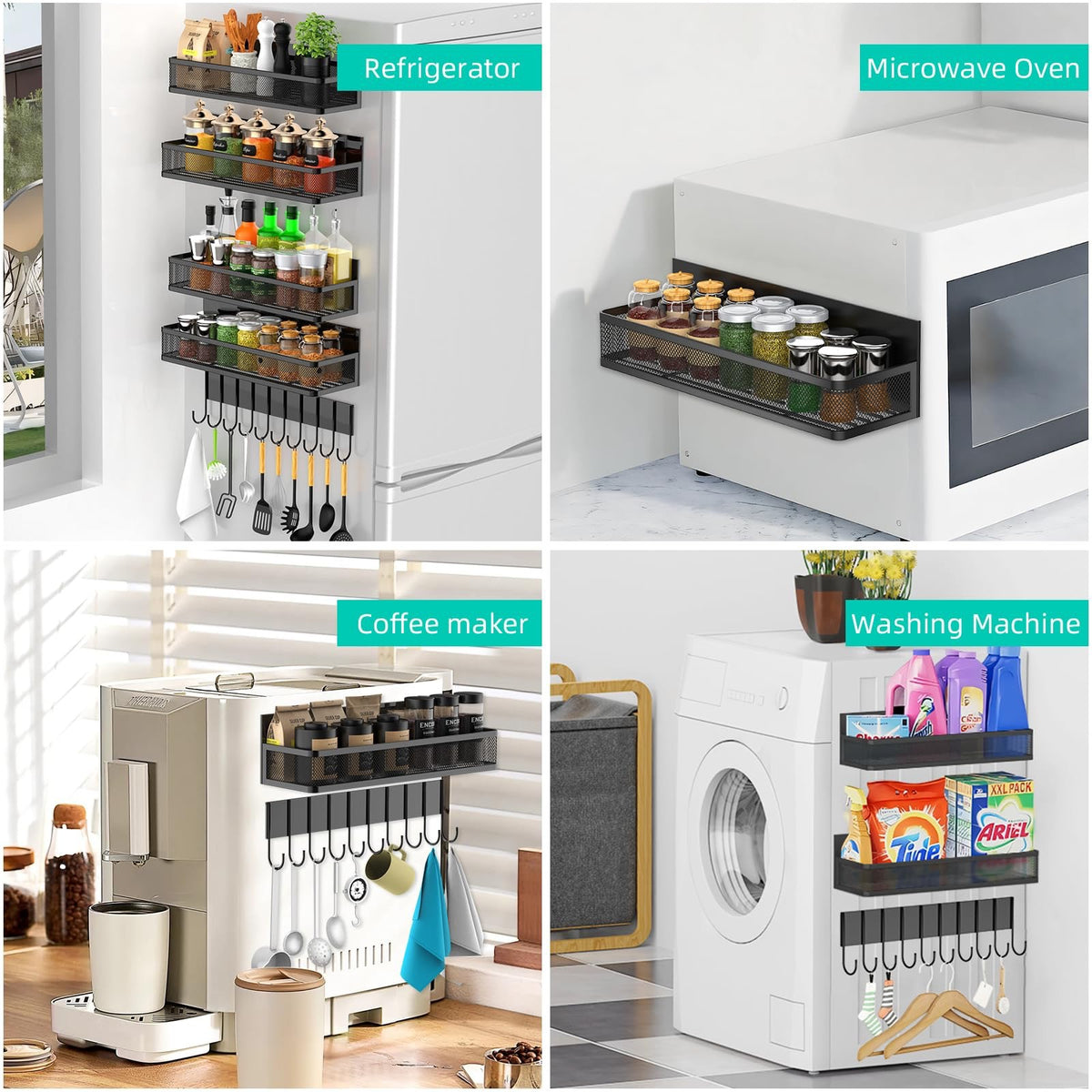 Metal Magnetic Spice Rack for Refrigerator