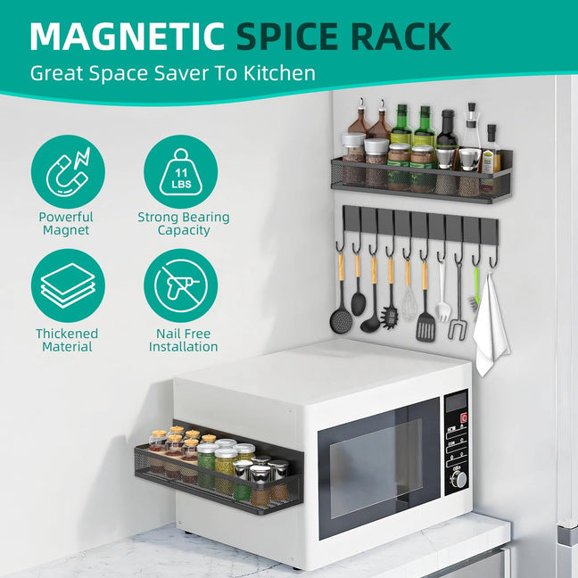Metal Magnetic Spice Rack for Refrigerator