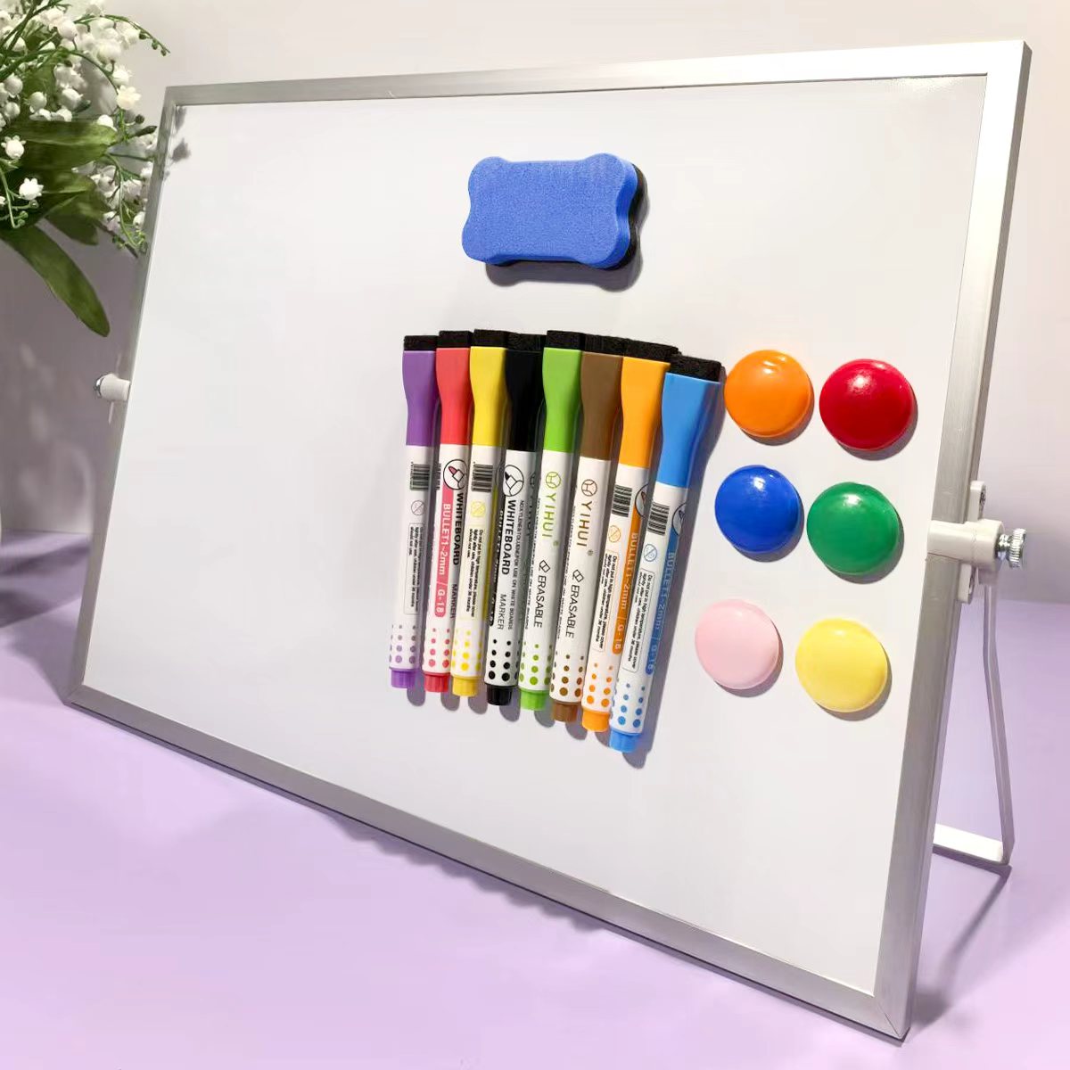 Double-Sided Magnetic White Board with Stand