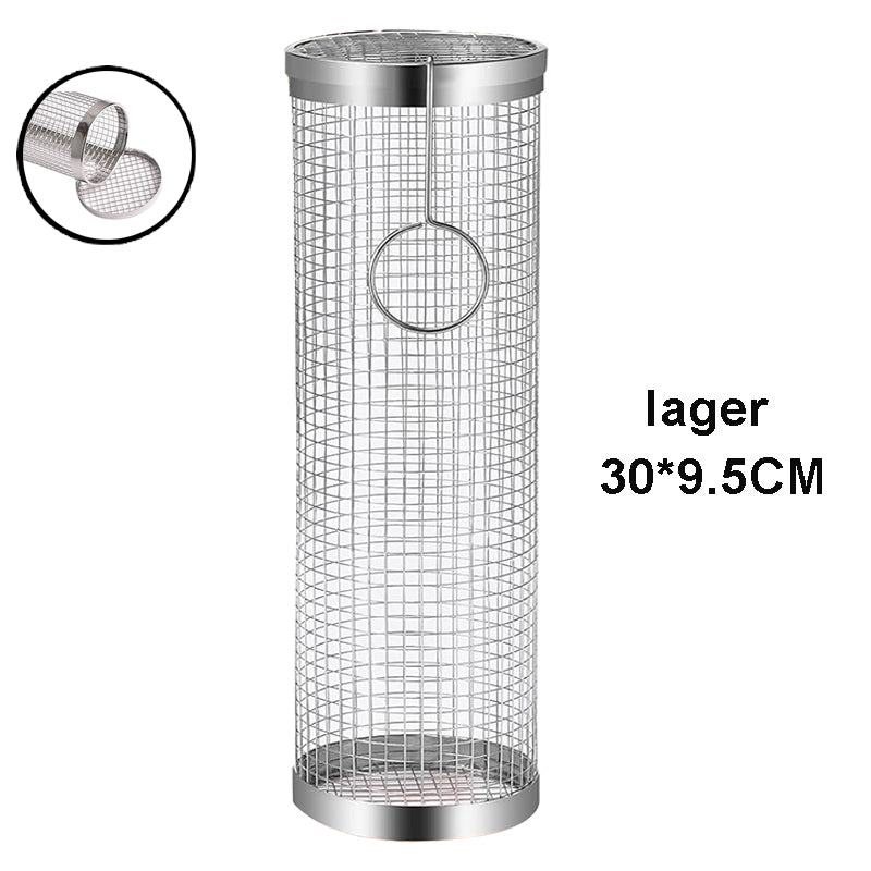 Basket Stainless Steel Rolling Grilling Basket Wire Mesh