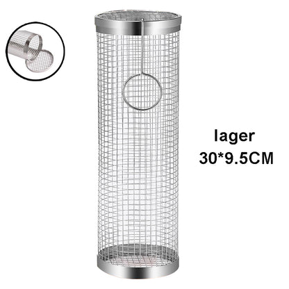 Basket Stainless Steel Rolling Grilling Basket Wire Mesh