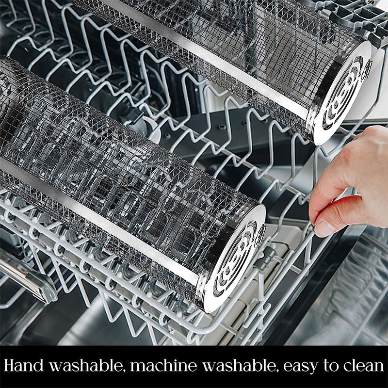 Basket Stainless Steel Rolling Grilling Basket Wire Mesh