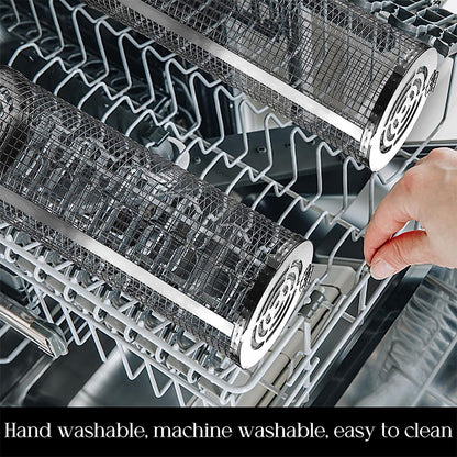 Basket Stainless Steel Rolling Grilling Basket Wire Mesh