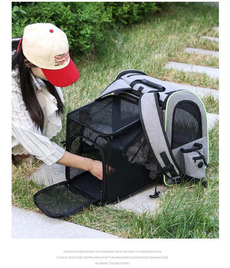 Cat/Dog Carrier Backpack Expandable Large Portable Breathable Rucksack