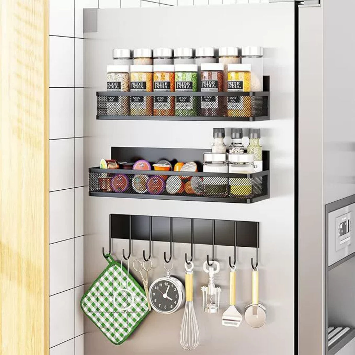 Metal Magnetic Spice Rack for Refrigerator