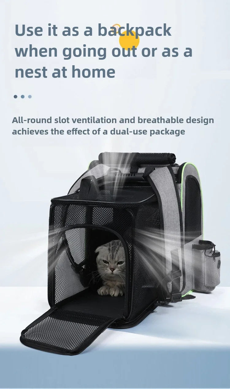 Cat/Dog Carrier Backpack Expandable Large Portable Breathable Rucksack