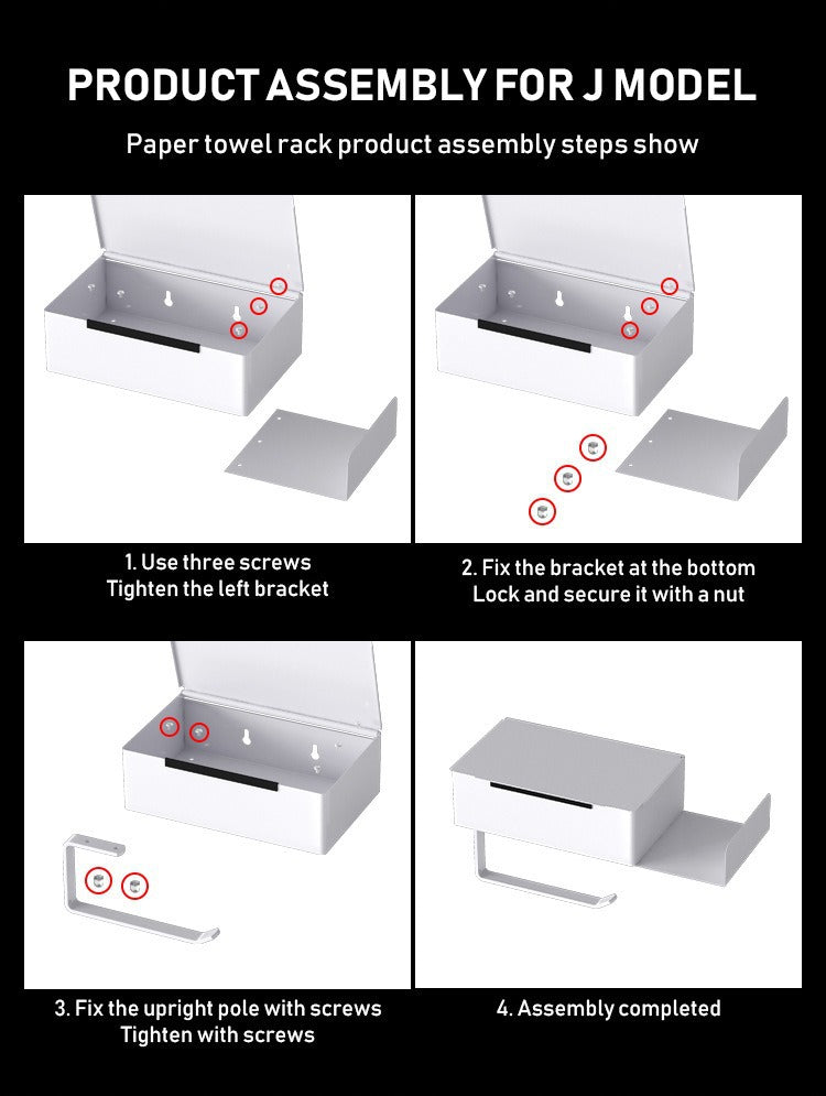 Carbon steel Non Perforated Toilet Paper Holder