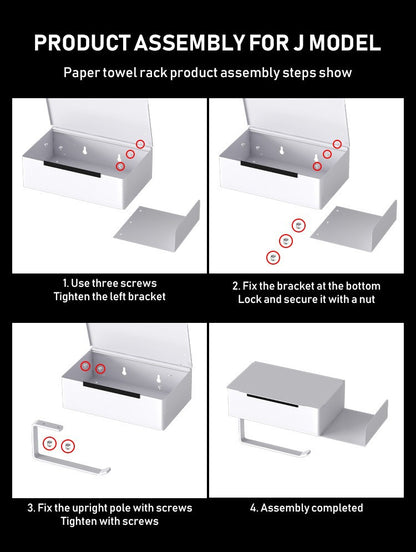 Carbon steel Non Perforated Toilet Paper Holder