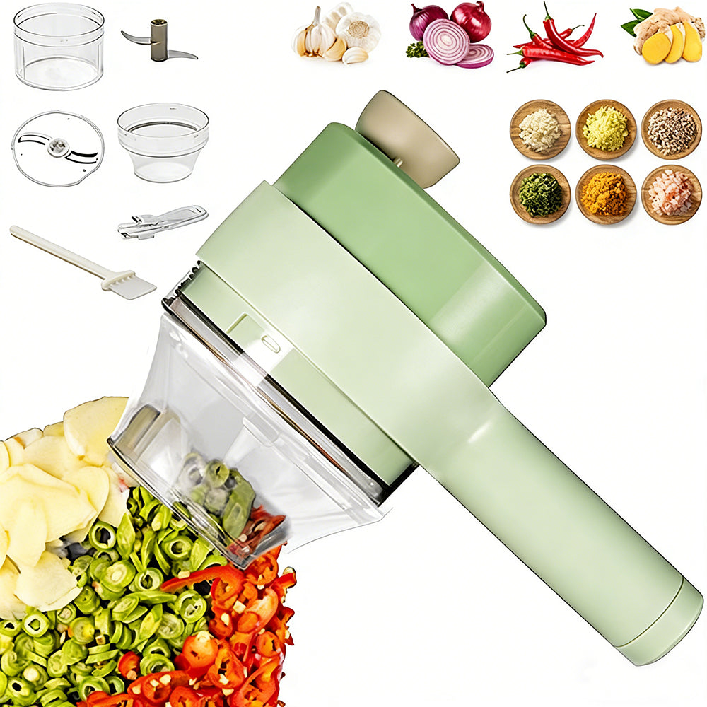 Multi-Functional Portable Wireless Vegetable Processor Electric 4-in-1