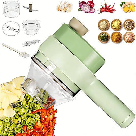 Multi-Functional Portable Wireless Vegetable Processor Electric 4-in-1