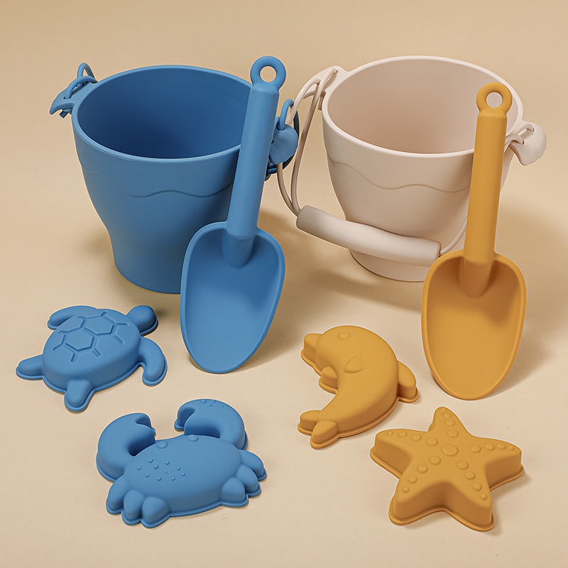 Children Toys Silicone Beach Toy Set with Bucket
