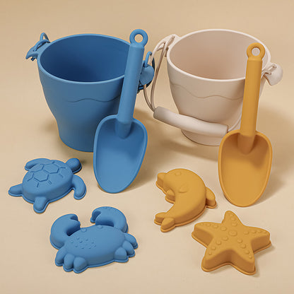 Children Toys Silicone Beach Toy Set with Bucket