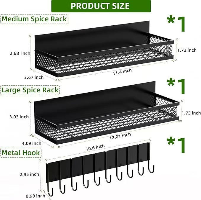 Metal Magnetic Spice Rack for Refrigerator