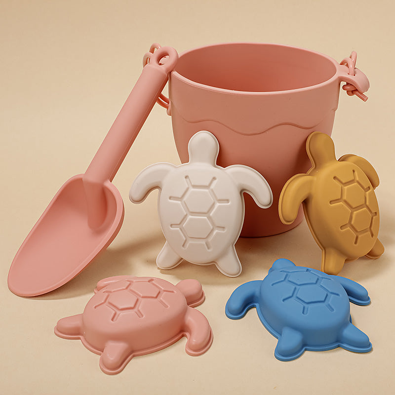 Children Toys Silicone Beach Toy Set with Bucket