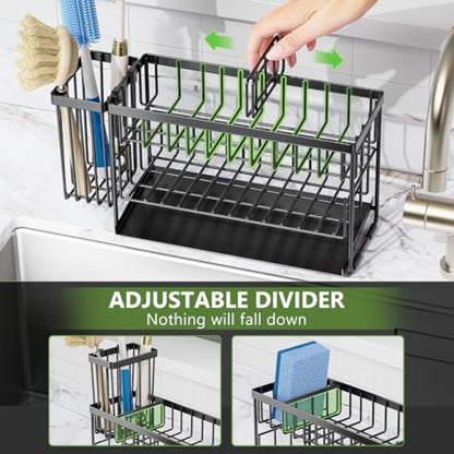Cisily Silver 2-Tier Kitchen Sink Caddy Organzier Rack