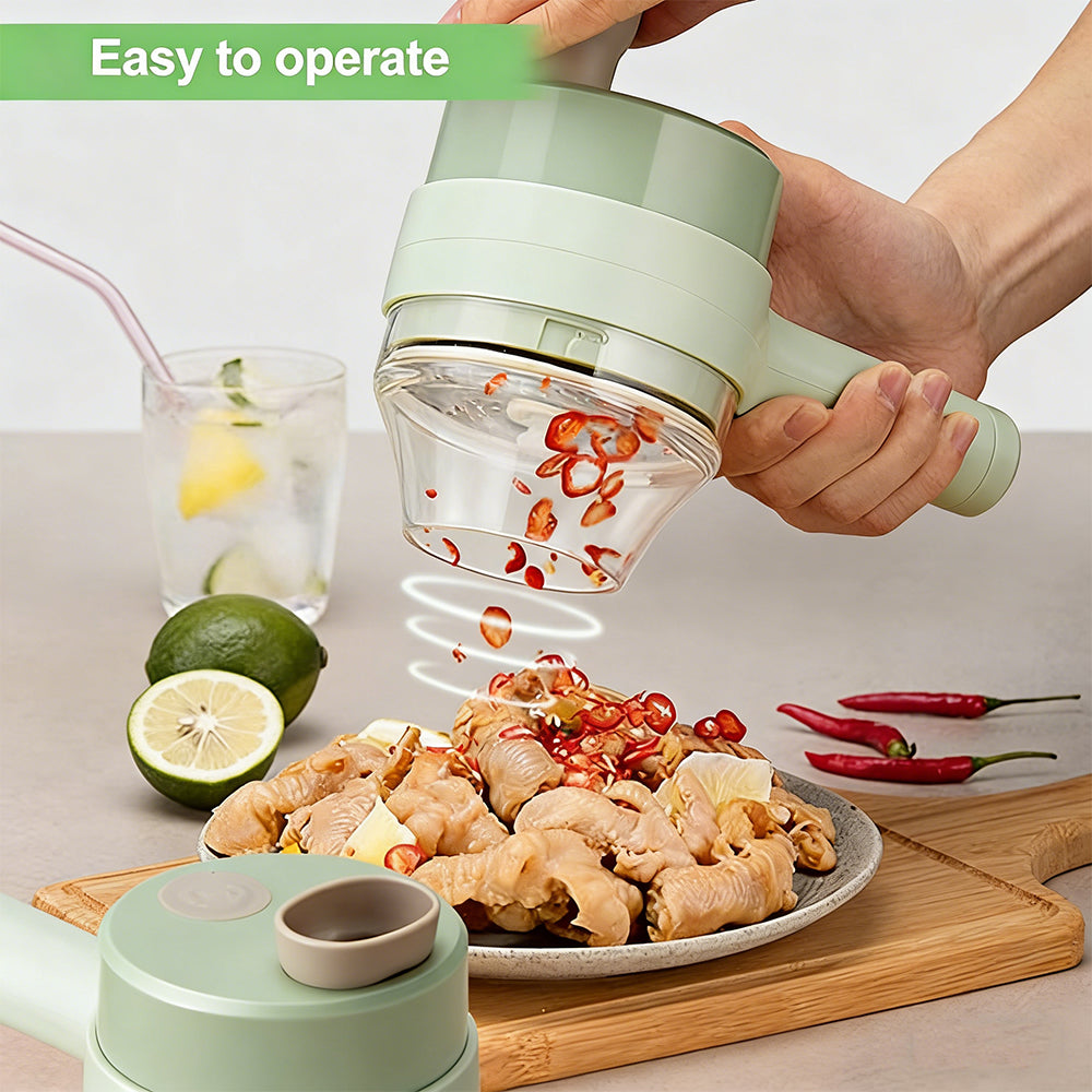 Multi-Functional Portable Wireless Vegetable Processor Electric 4-in-1