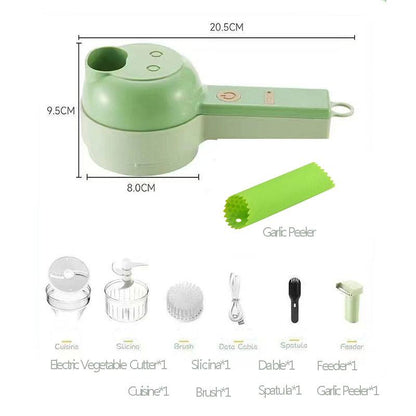 Multi-Functional Portable Wireless Vegetable Processor Electric 4-in-1