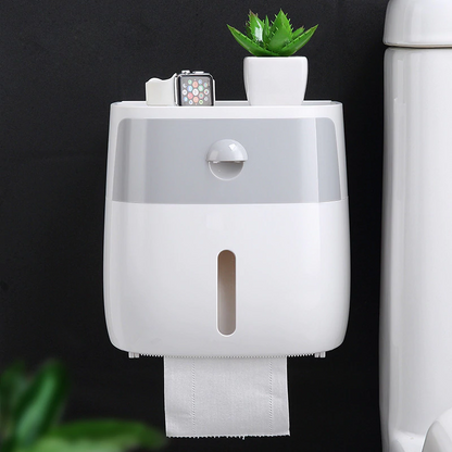 Wall-Mount Toilet Paper Holder with Storage