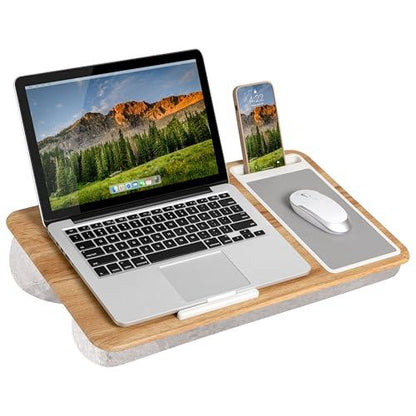 Bamboo Lap Desk with Cushion Portable Laptop Tray