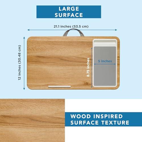 Bamboo Lap Desk with Cushion Portable Laptop Tray