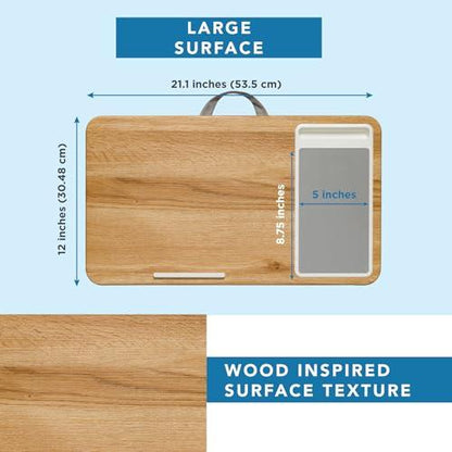 Bamboo Lap Desk with Cushion Portable Laptop Tray