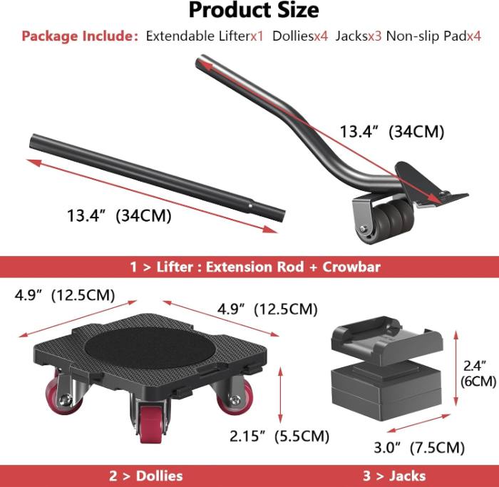 Furniture Mover with Wheels & Aux